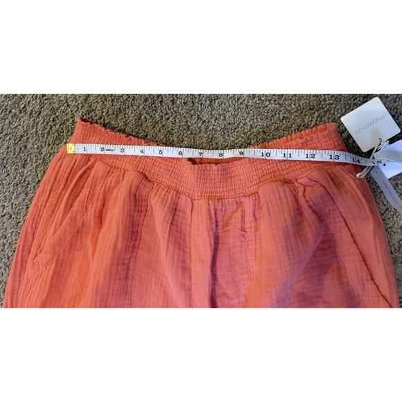 Magaschoni Cotton Gauze Pants Women’s Size Large Wide Leg Orange NWT - Picture 4 of 12